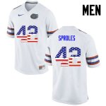 Men's Florida Gators #42 Nick Sproles NCAA Nike White USA Flag Fashion Authentic Stitched College Football Jersey LCR4862PE